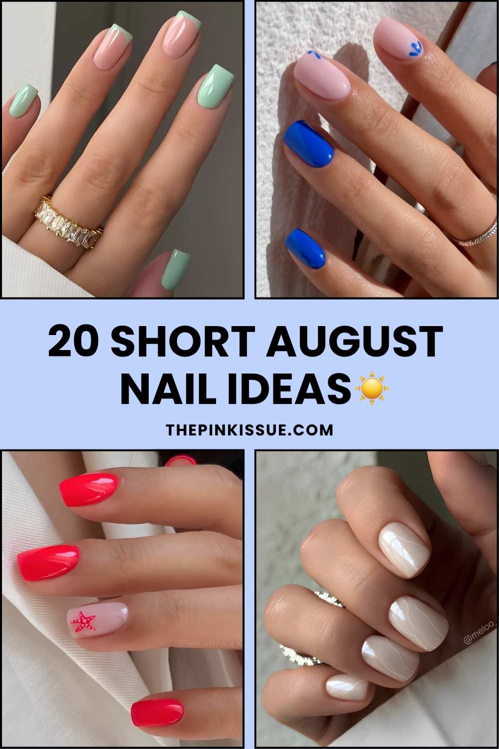 Short August nails Pinterest