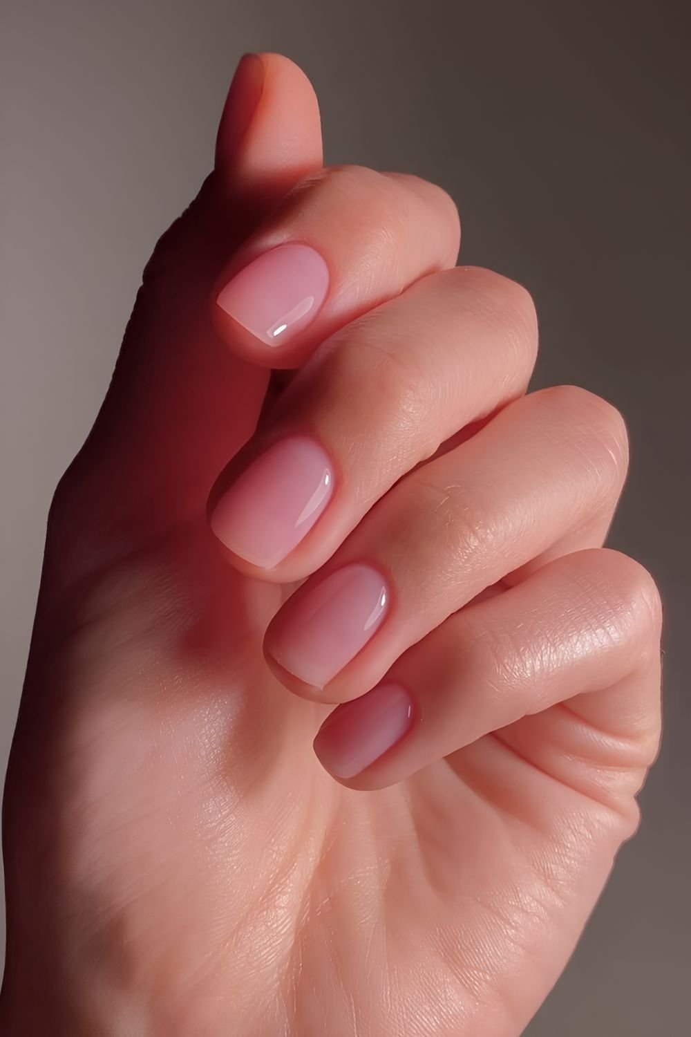 Short rose water nails