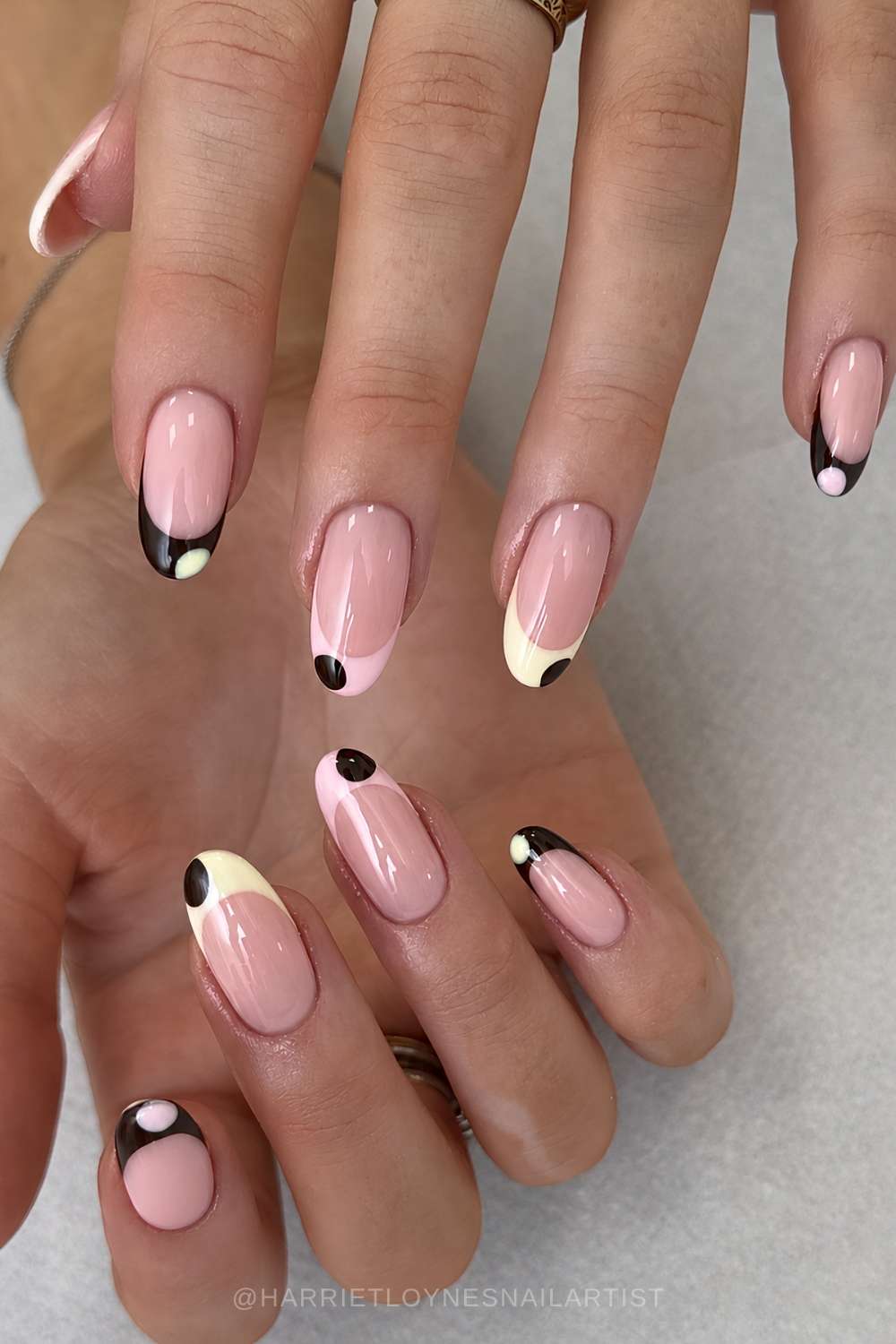 Single dot Frenchies in three different colors