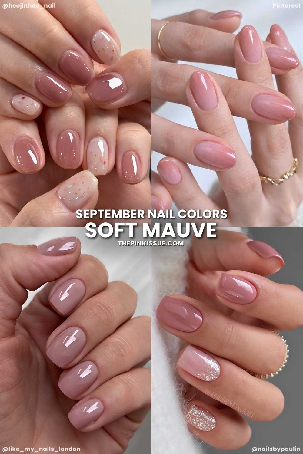 Soft mauve nails for September