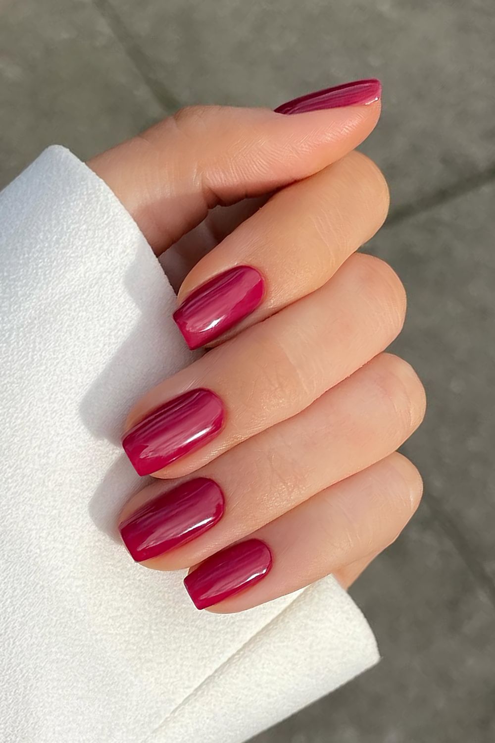 Solid Raspberry nails