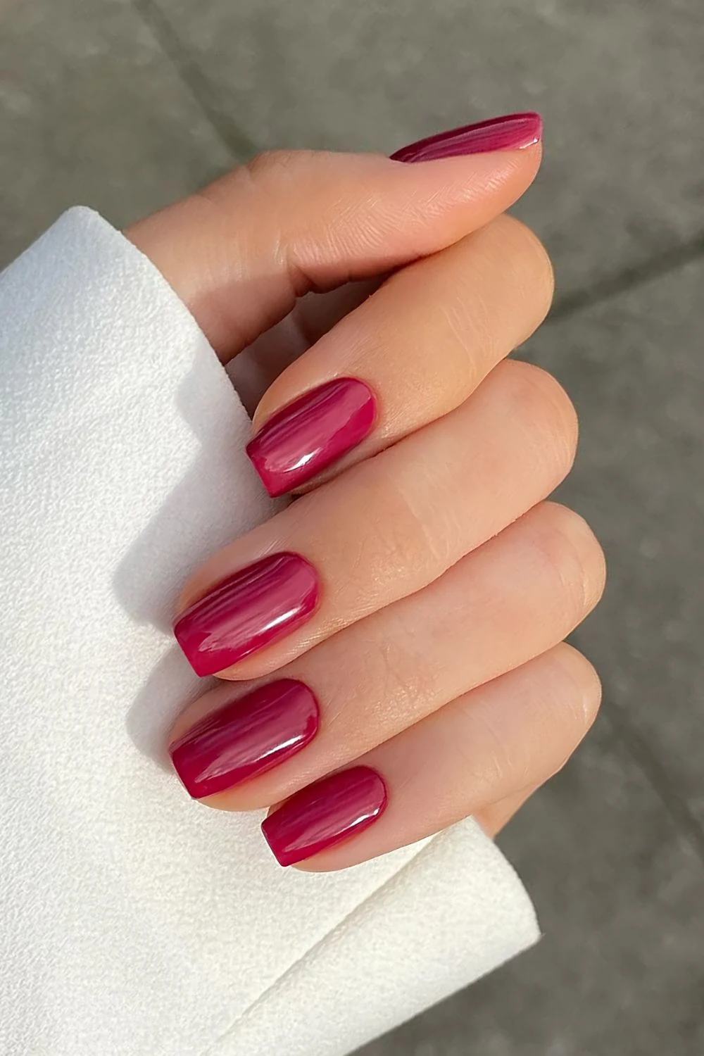 Solid Raspberry nails