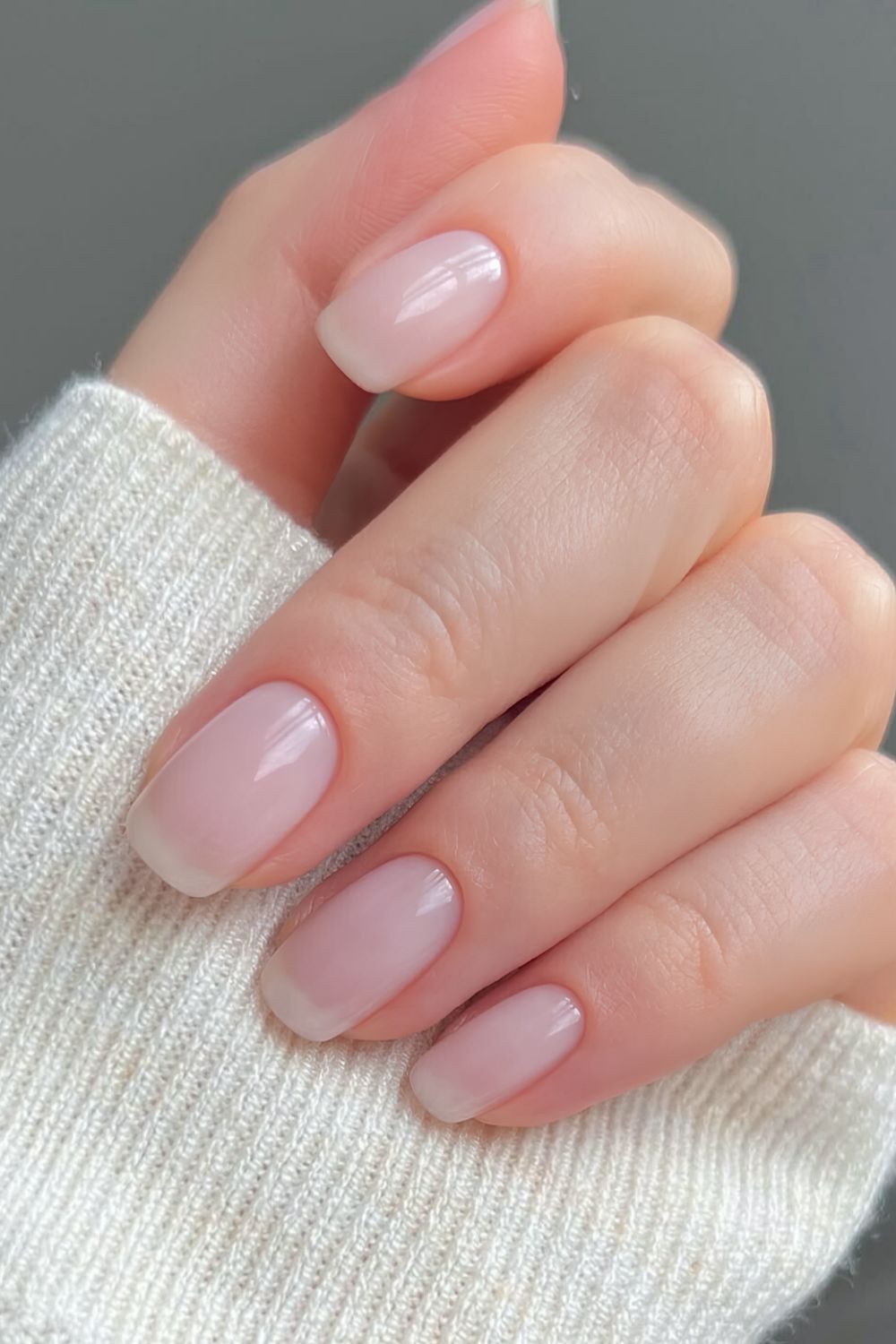 Square milky nails