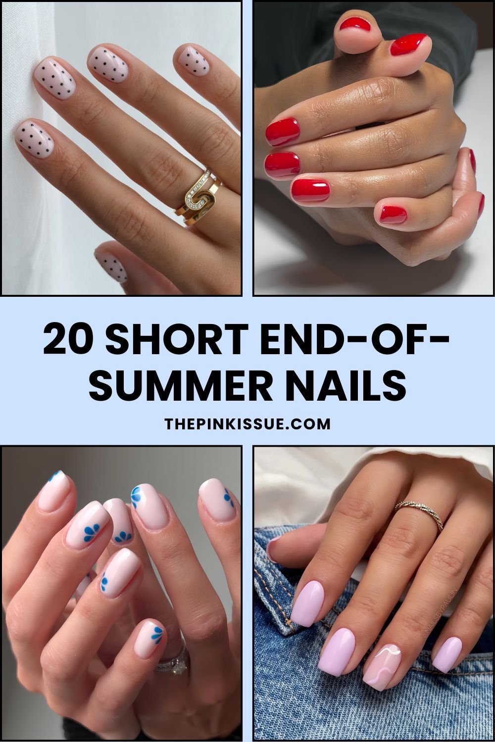 short end of summer nails Pinterest