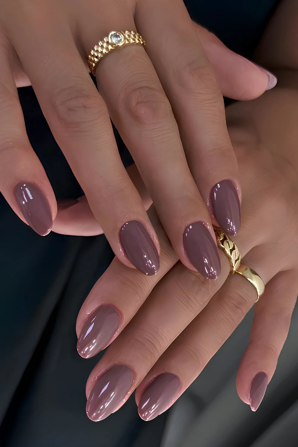 Almond mauve manicure