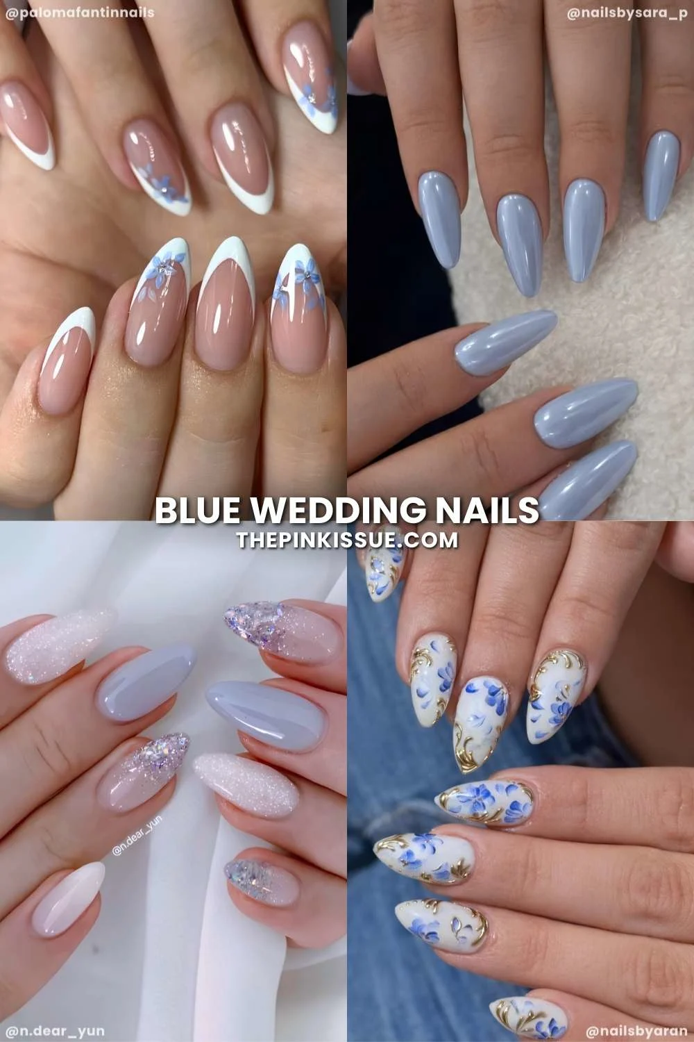 Blue wedding nail designs