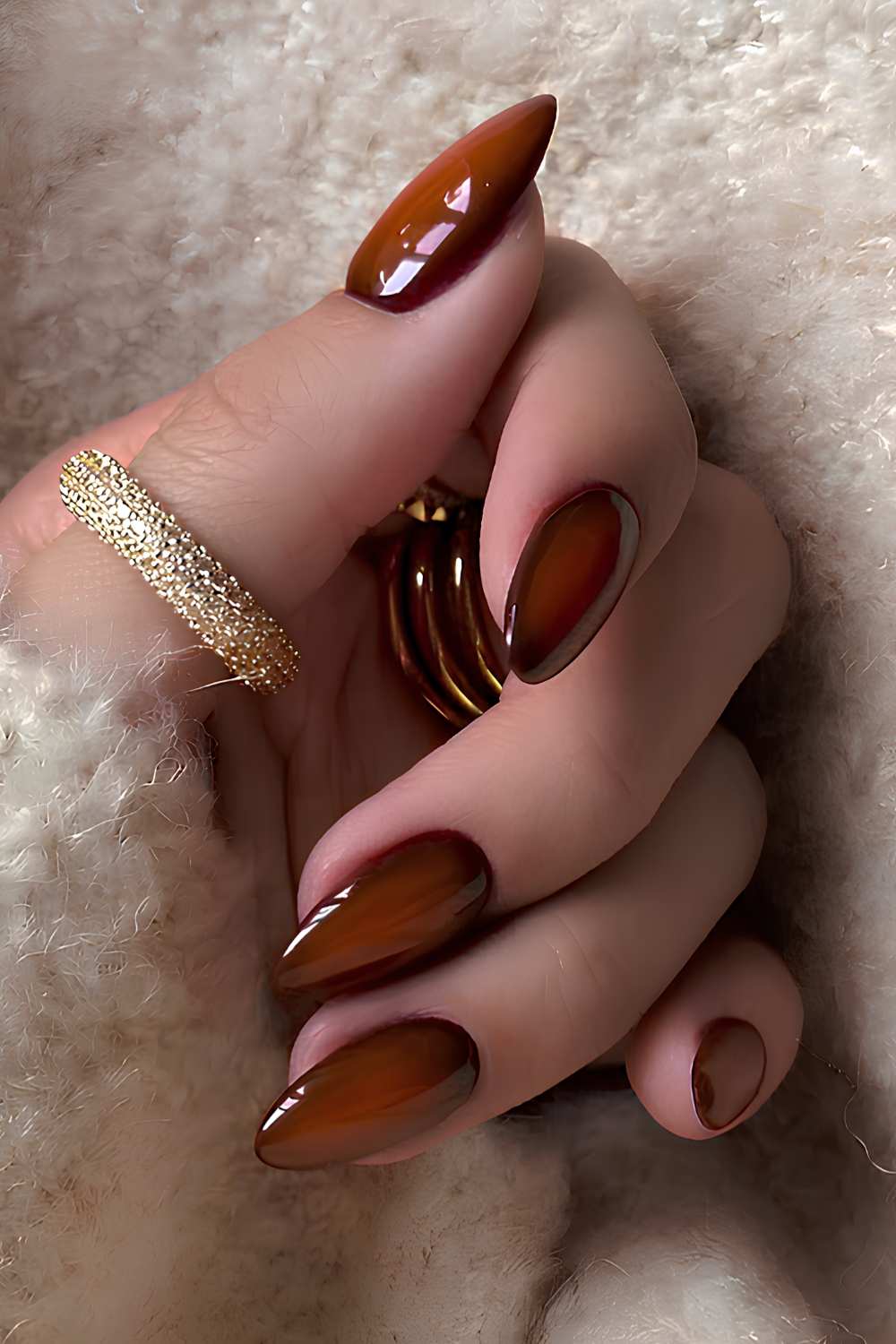 Citrine inspired aura nails