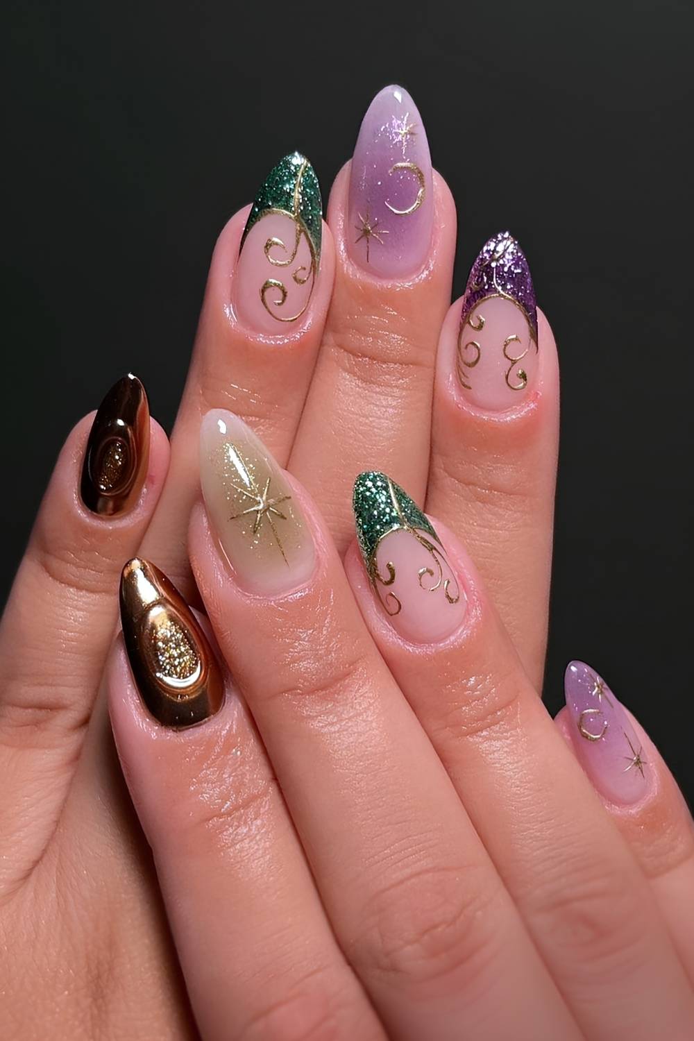 Disney Hocus Pocus-inspired manicure