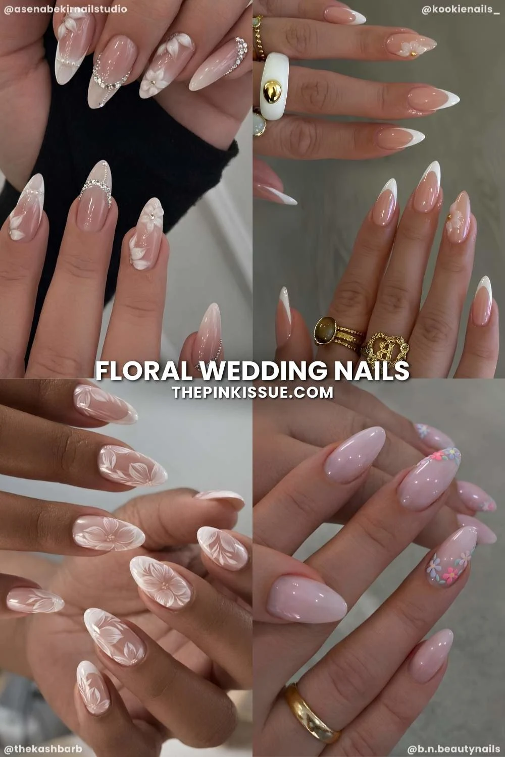 Floral wedding manicures