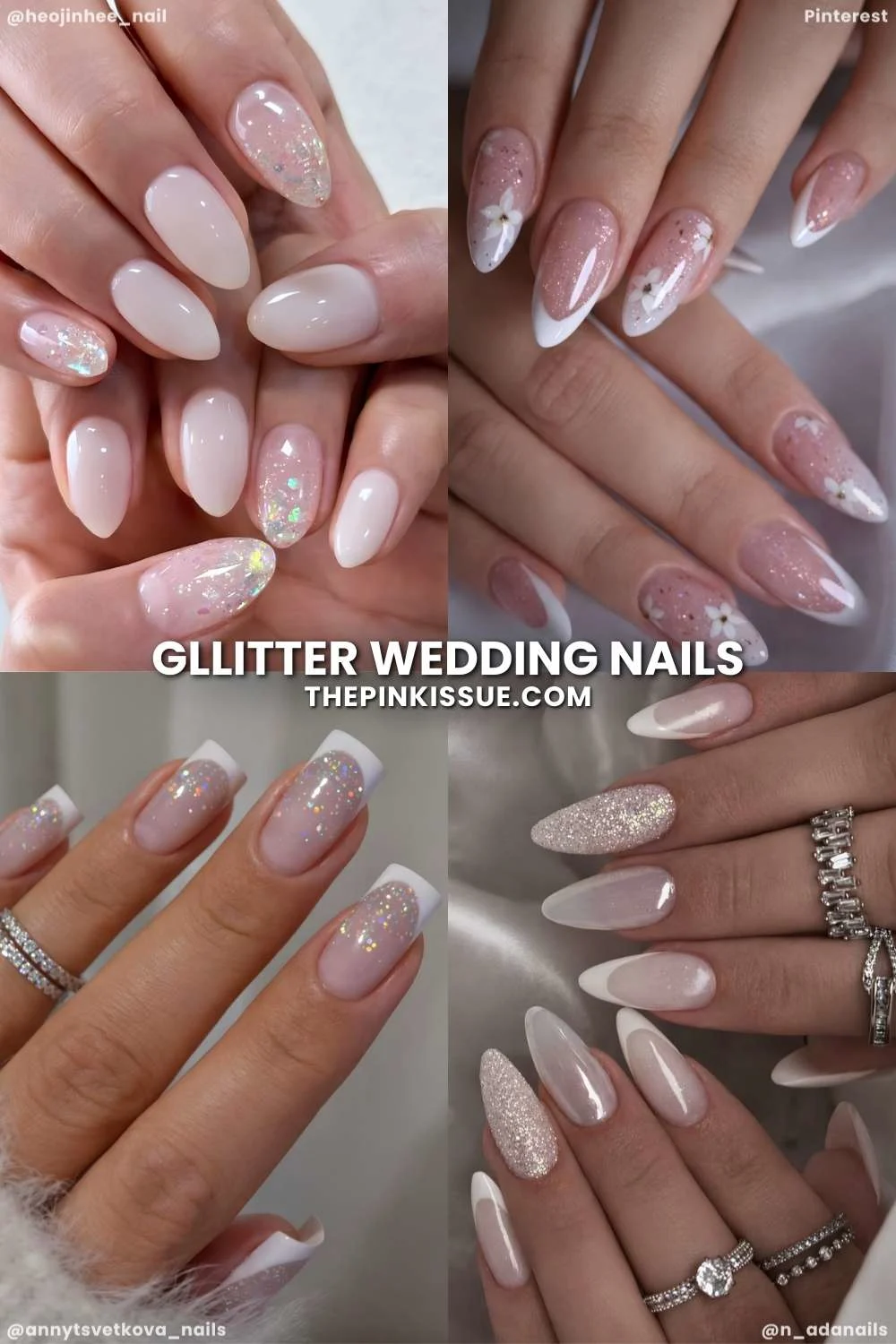 Glitter wedding nail ideas