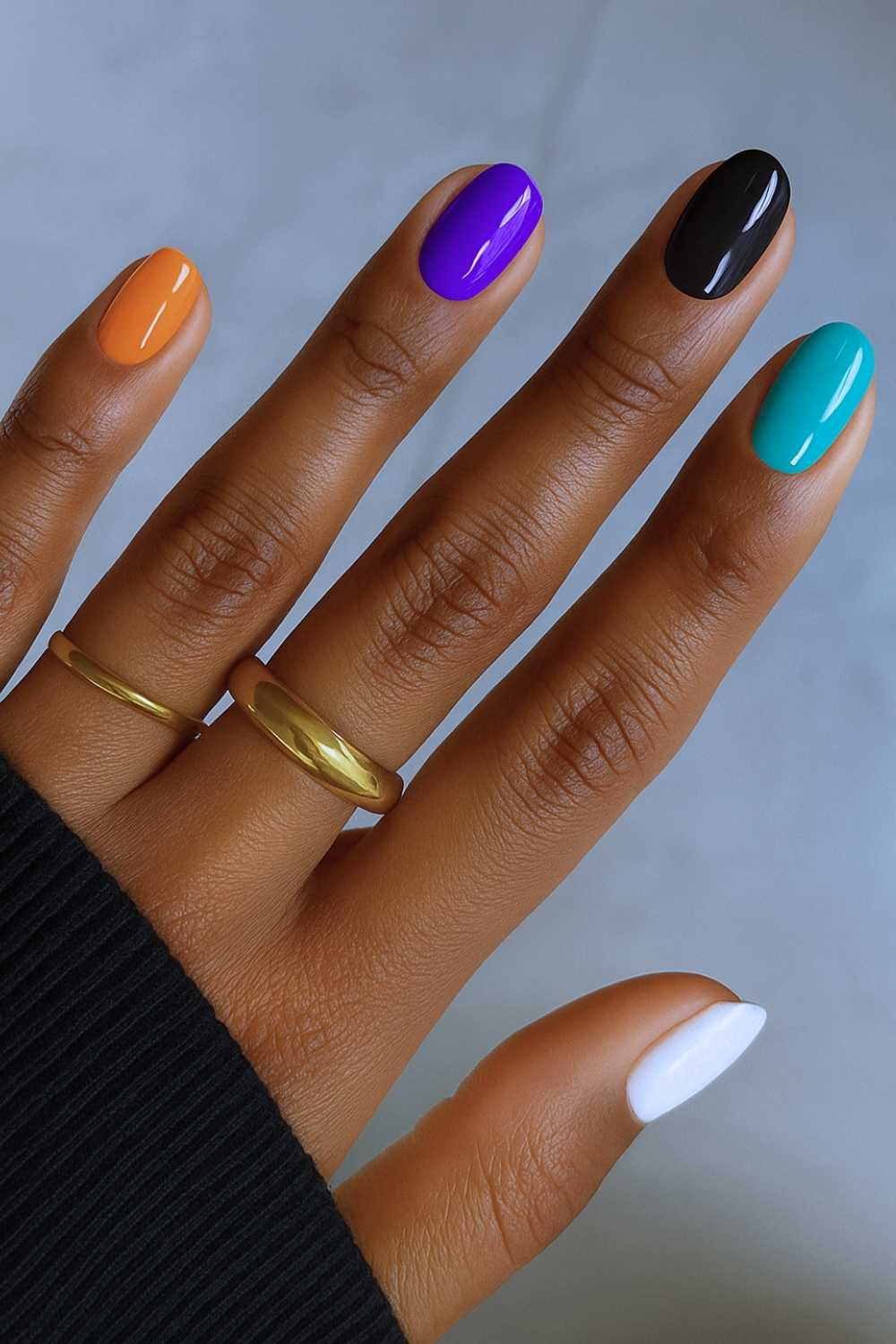 Halloween inspired skittle nails