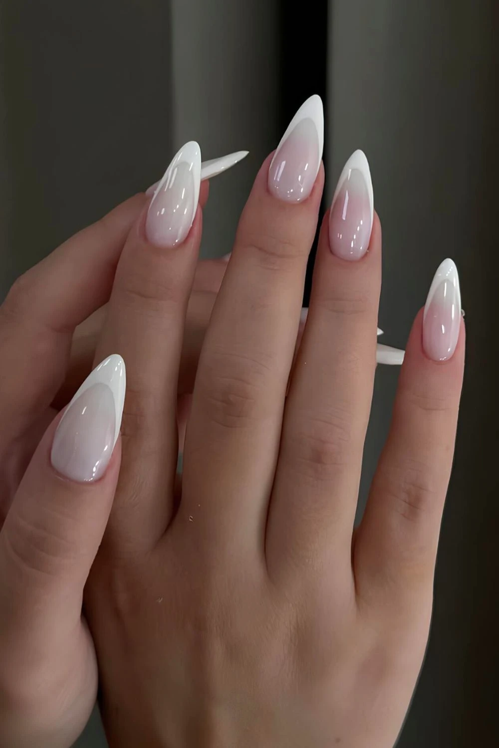 Milky white French mani