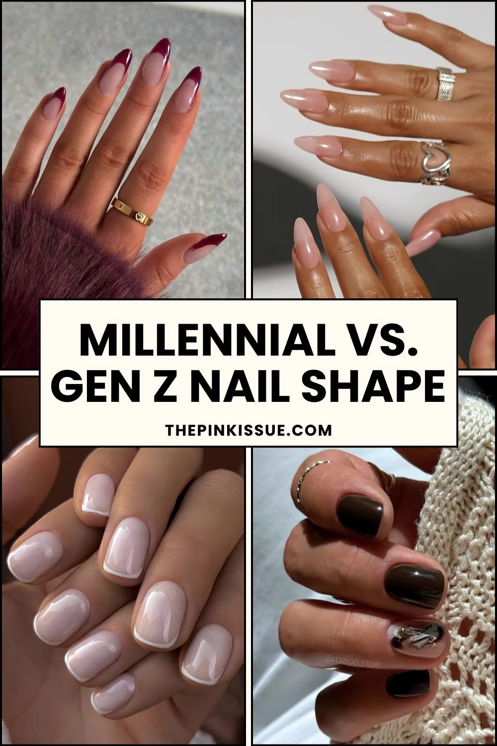 Millennial vs gen z nail shape Pinterest