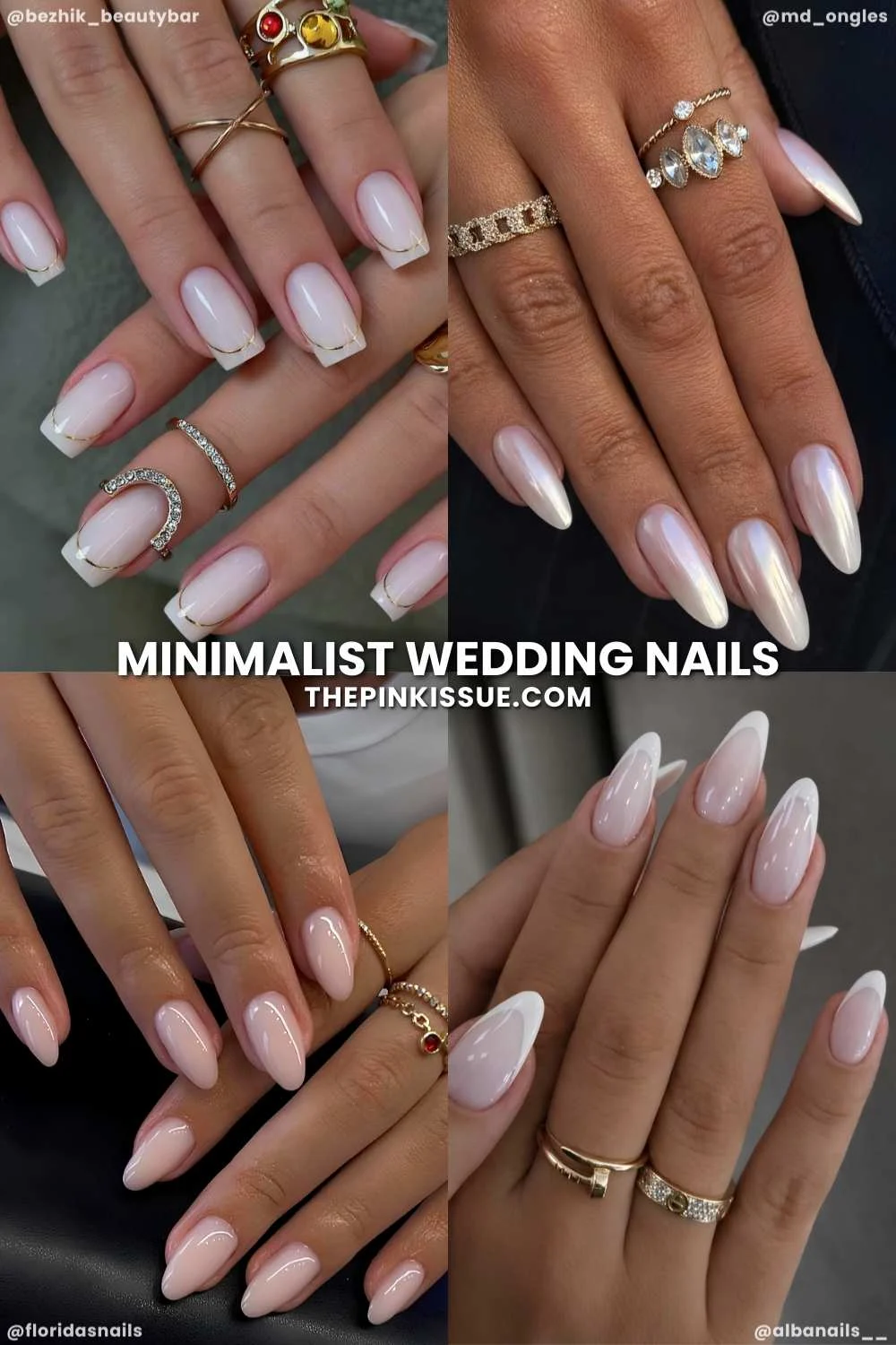 Minimalist wedding nail designs