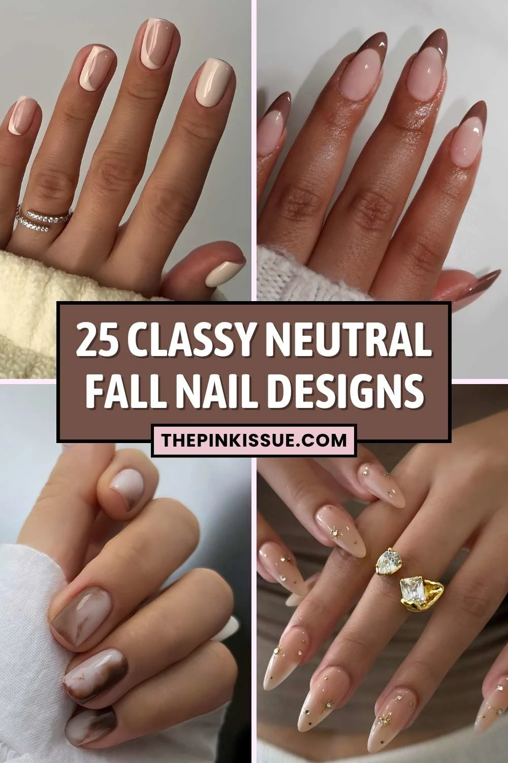 Neutral fall nail inspo Pinterest