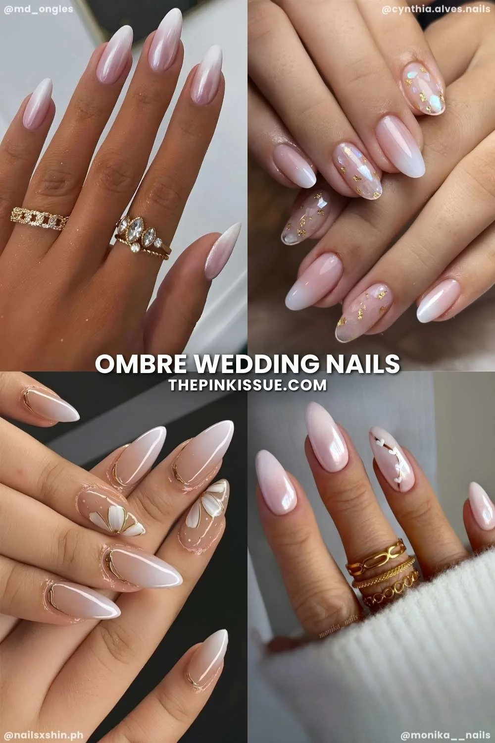 Ombre wedding nail designs