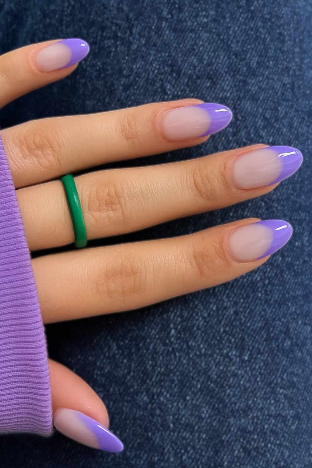 Purple deep French tip nails