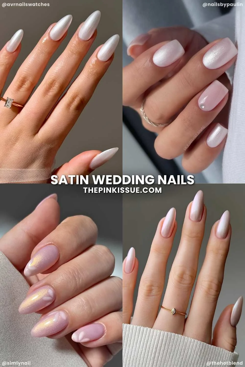 Satin finish wedding nail ideas