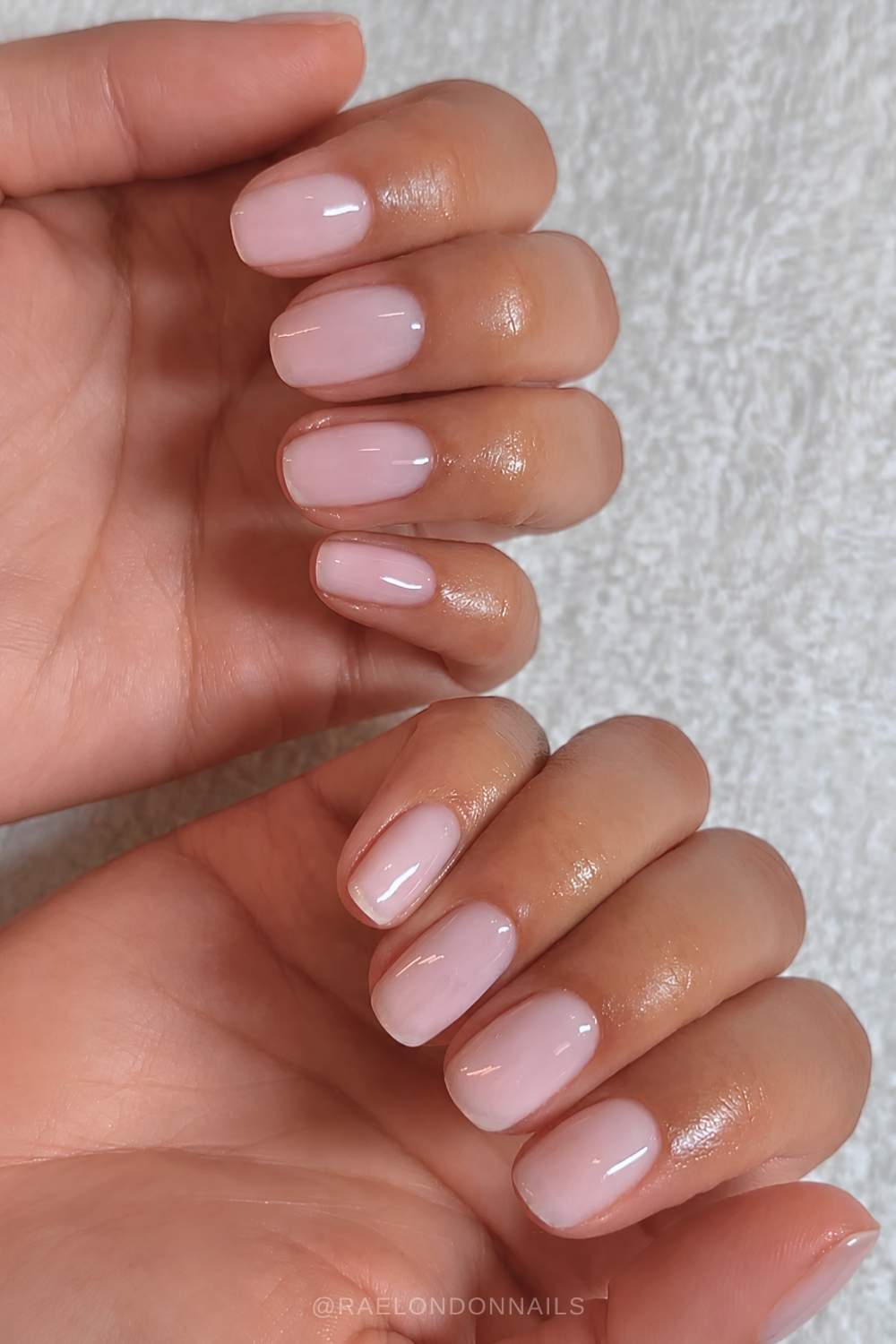 Sheer elegant pink nails