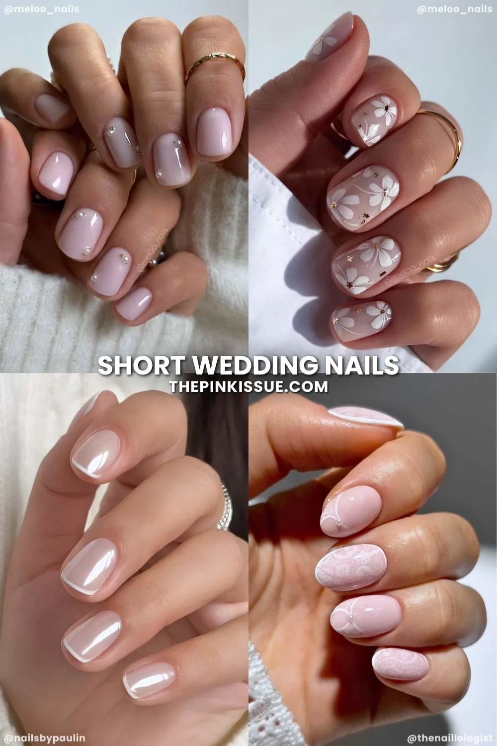 Short wedding nail inspo