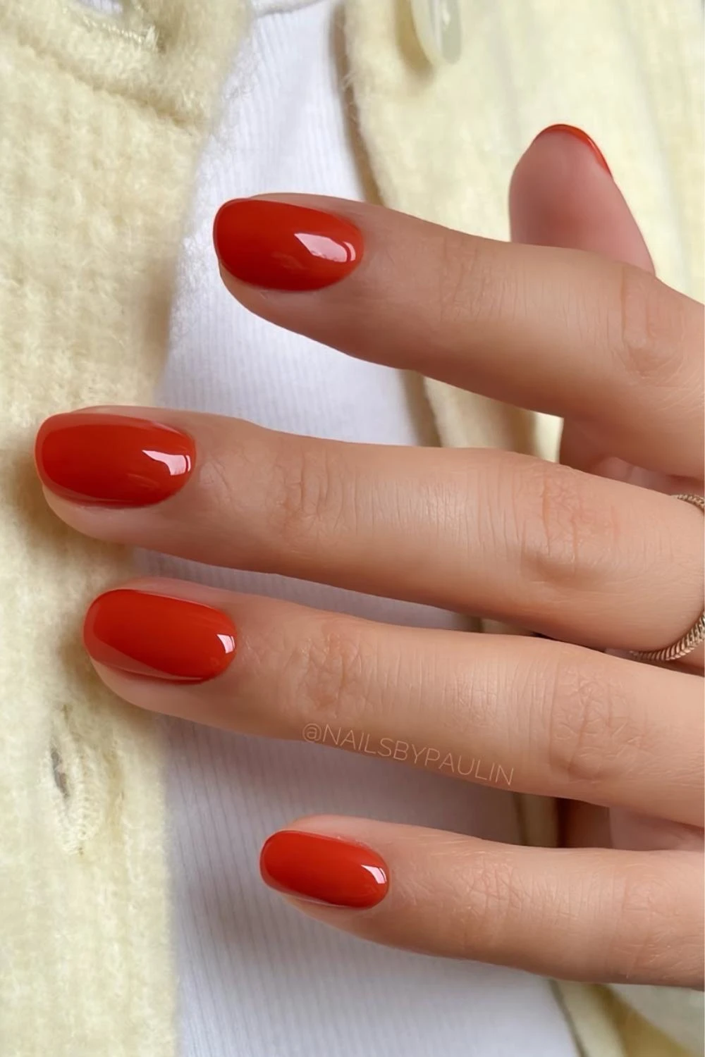 Solid pumpkin orange nails