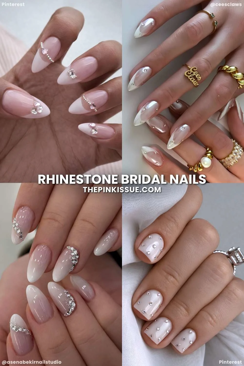 Wedding nail designs with rhinestones