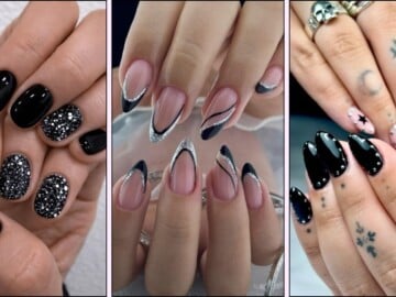 Black and silver manicures