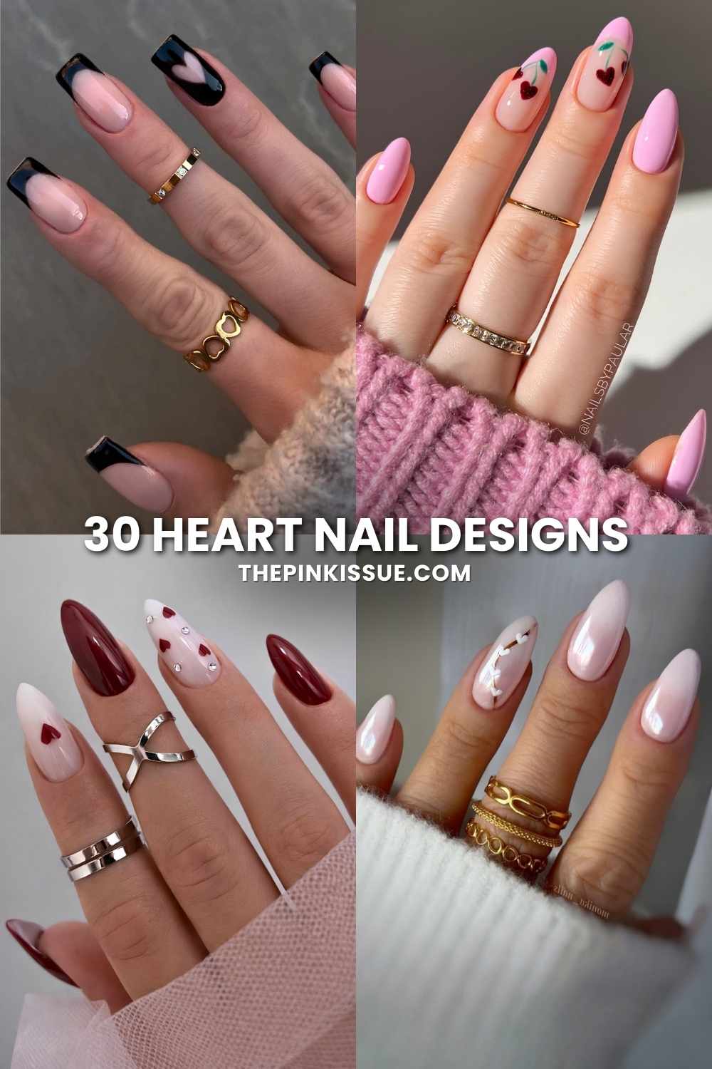 Heart nail art inspo Pinterest