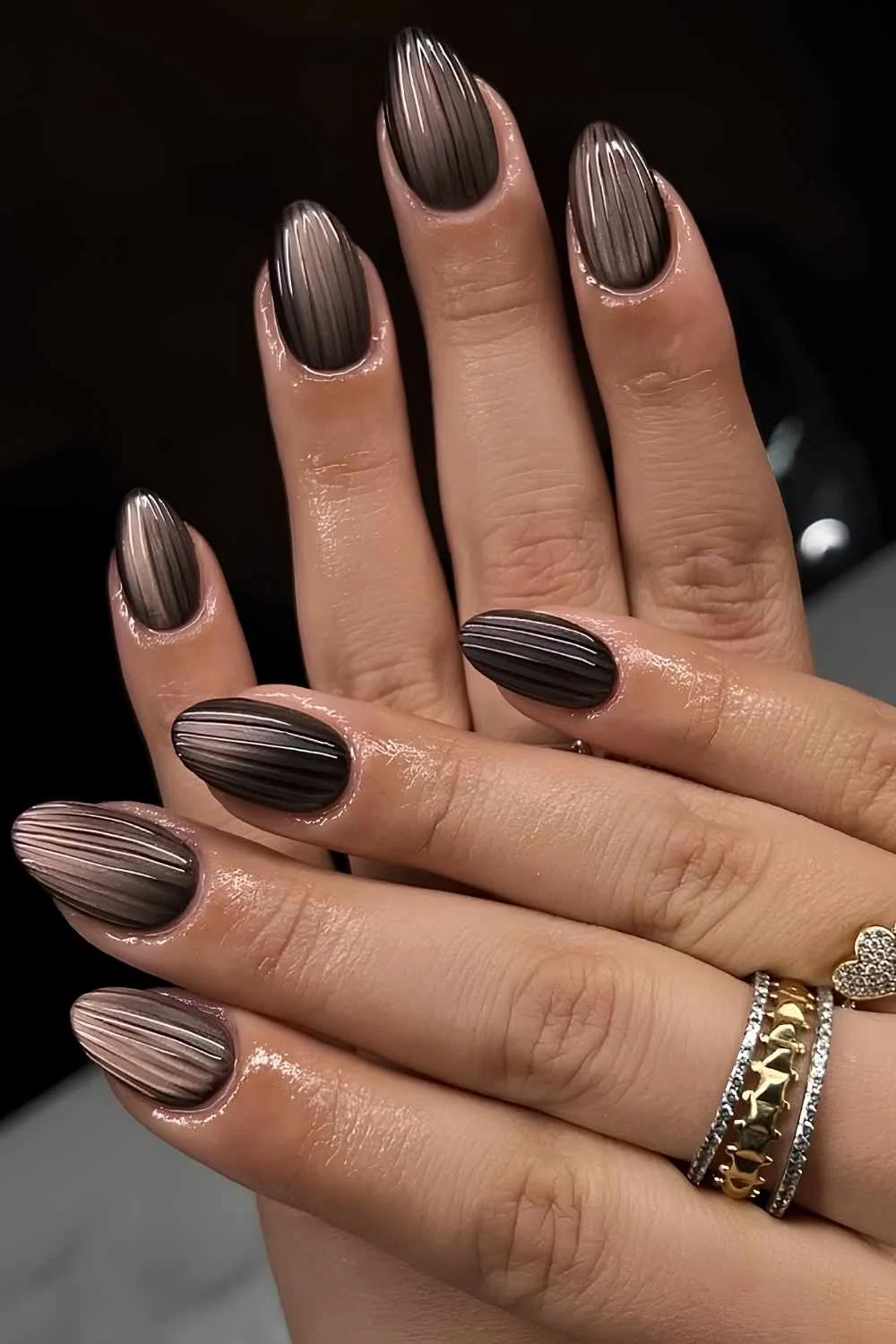 Iced coffee glass manicure