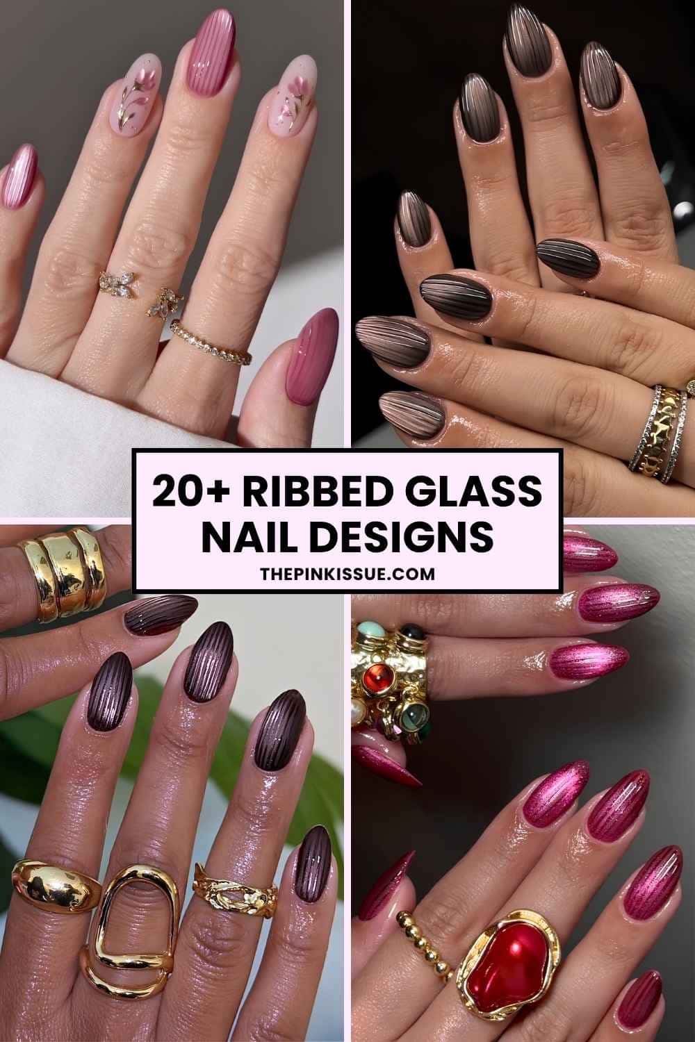 Ribbed glass mani trend Pinterest