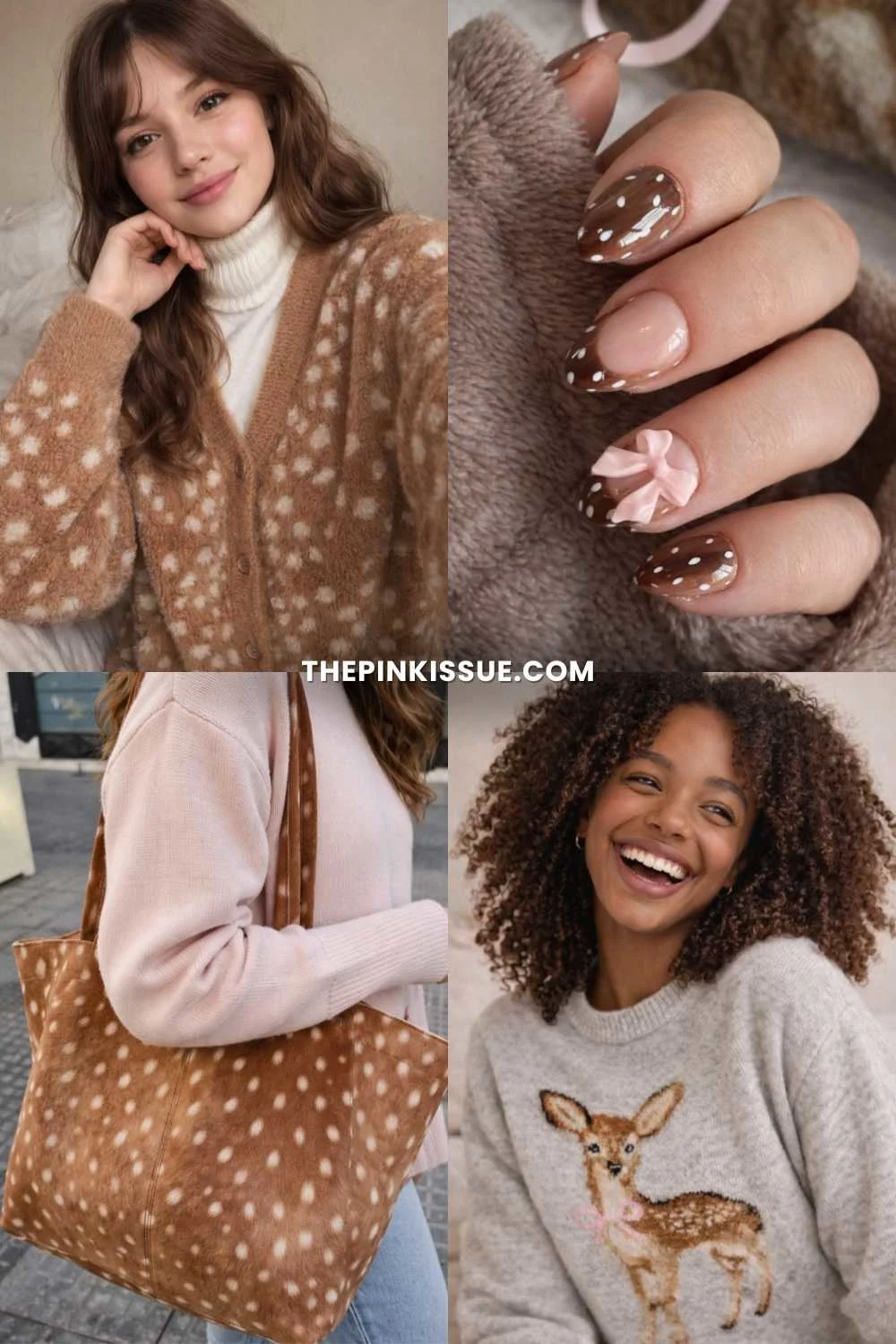 Trendy deer print aesthetic moodboard