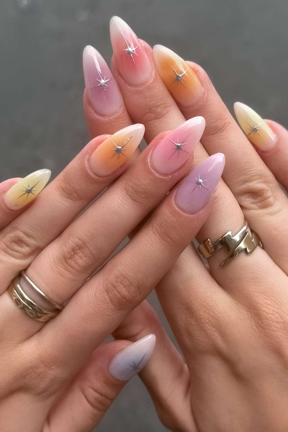 Colorful aura mani with celestial art