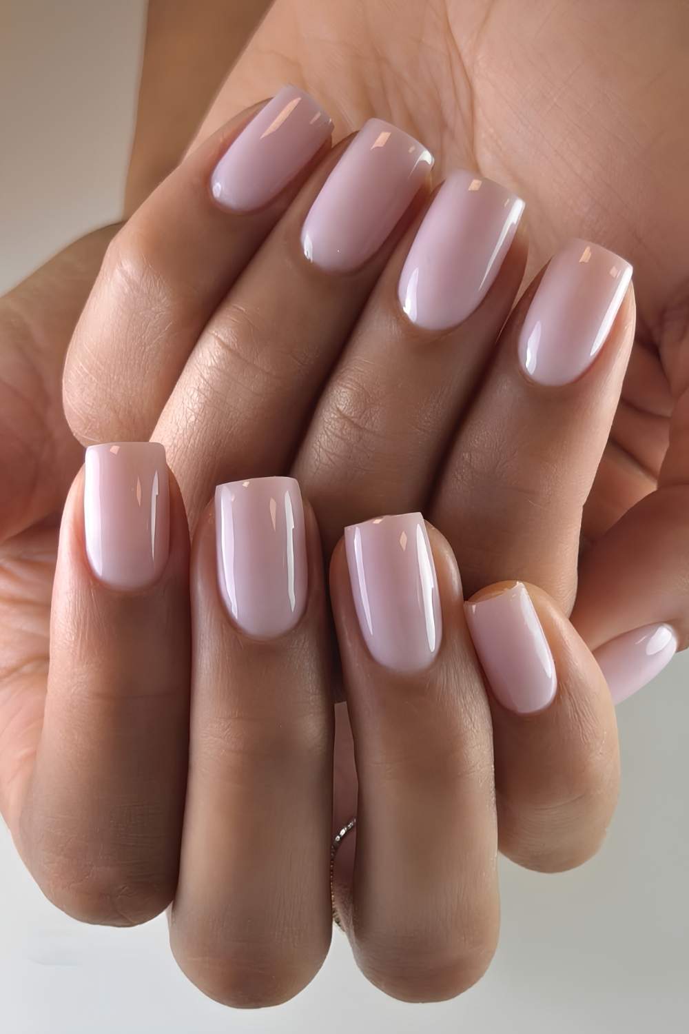 Light pink square manicure