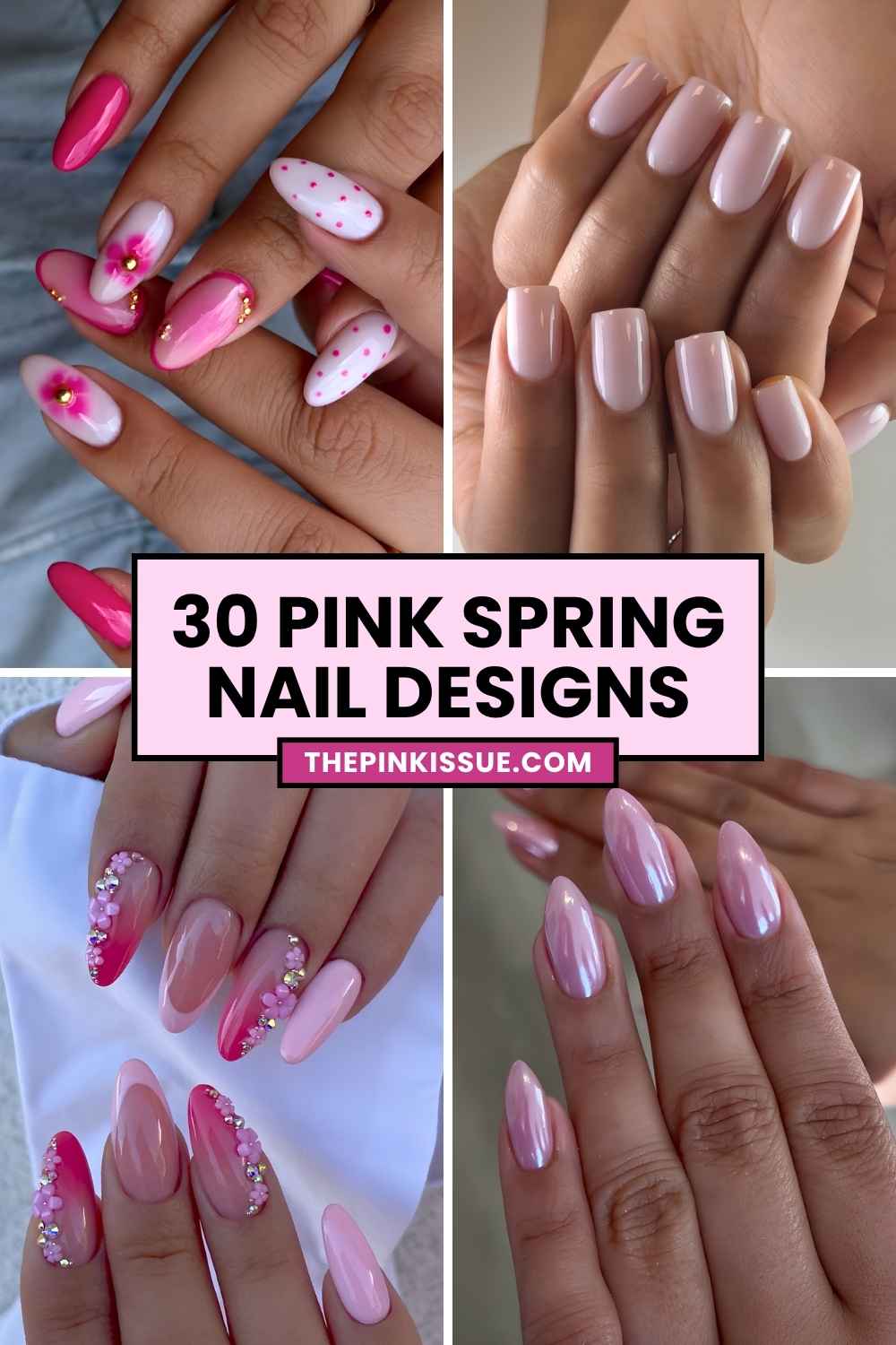 Pink spring nail ideas Pinterest