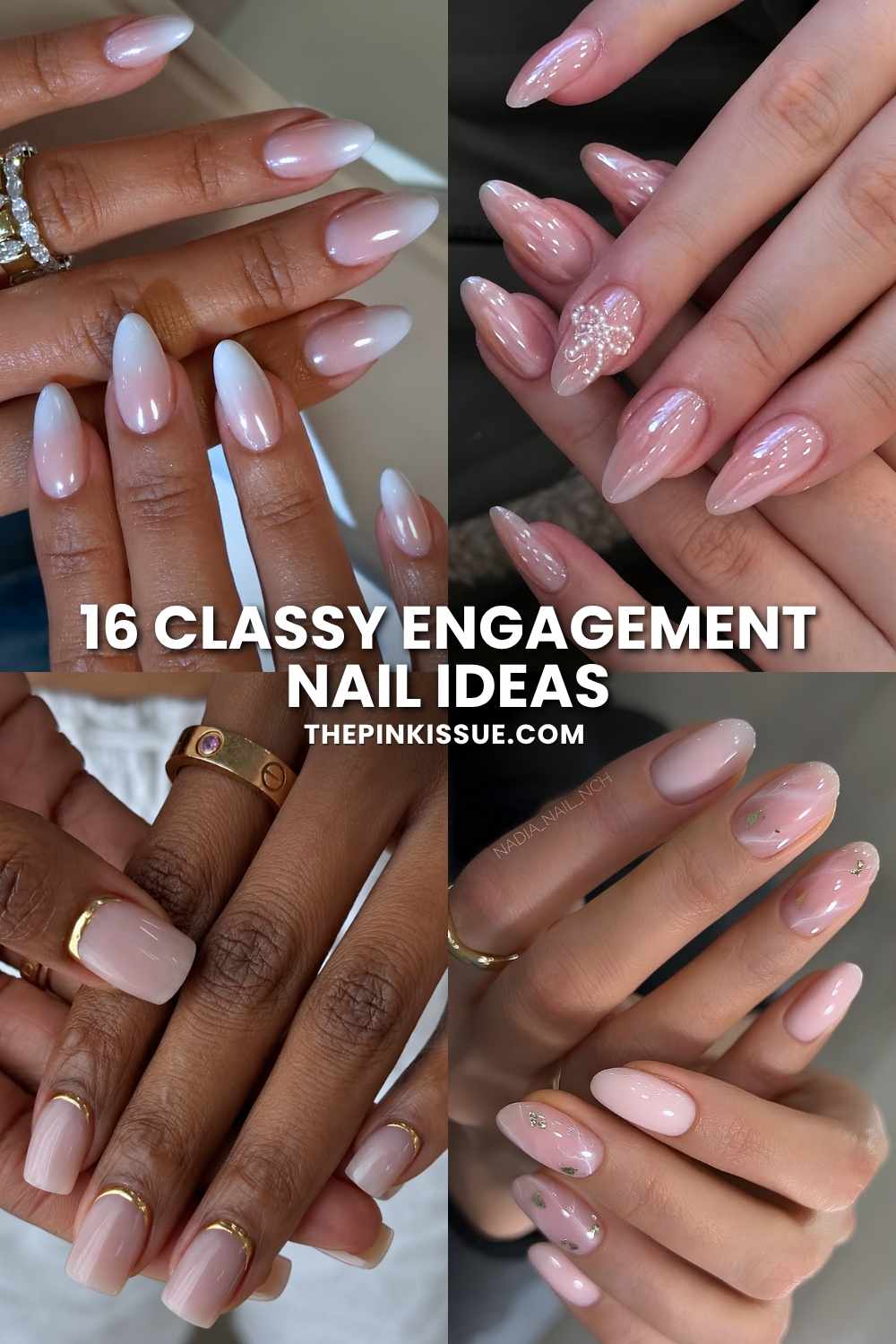 Classy engagement nail inspo Pinterest