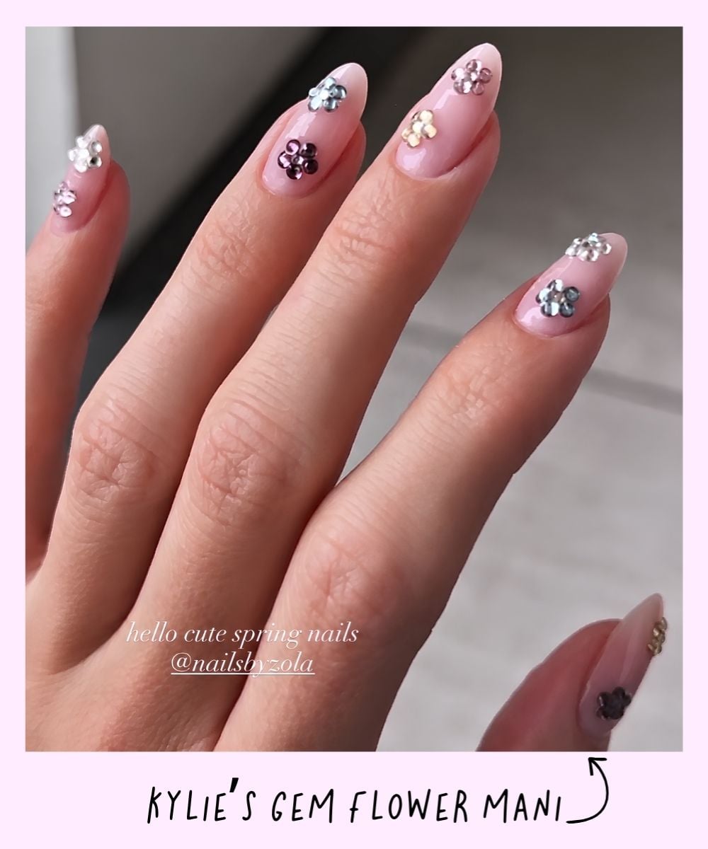 Kylie Jenner gem flower manicure