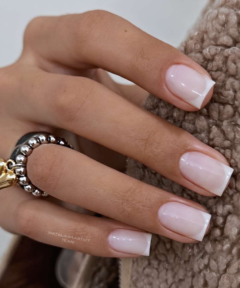 Short neutral French mani