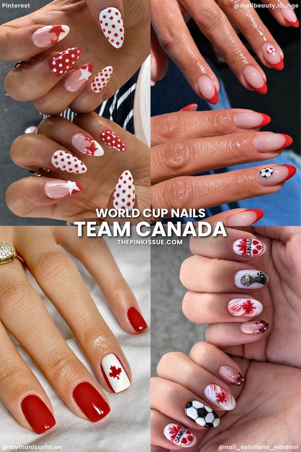 Canada inspired World Cup nails