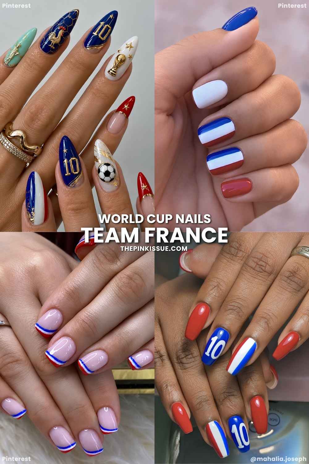 France themed World Cup nails