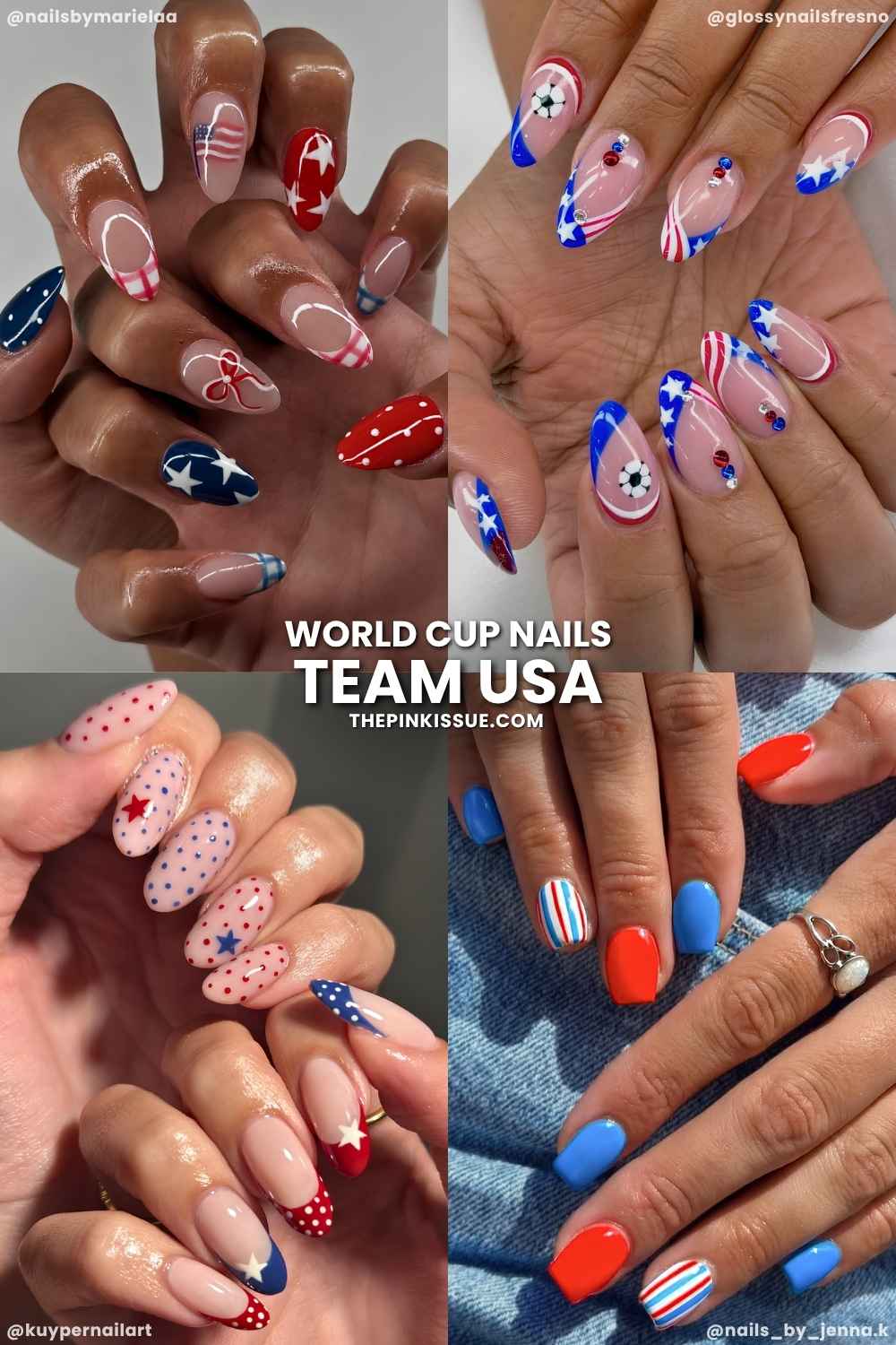 USA-themed World cup nails