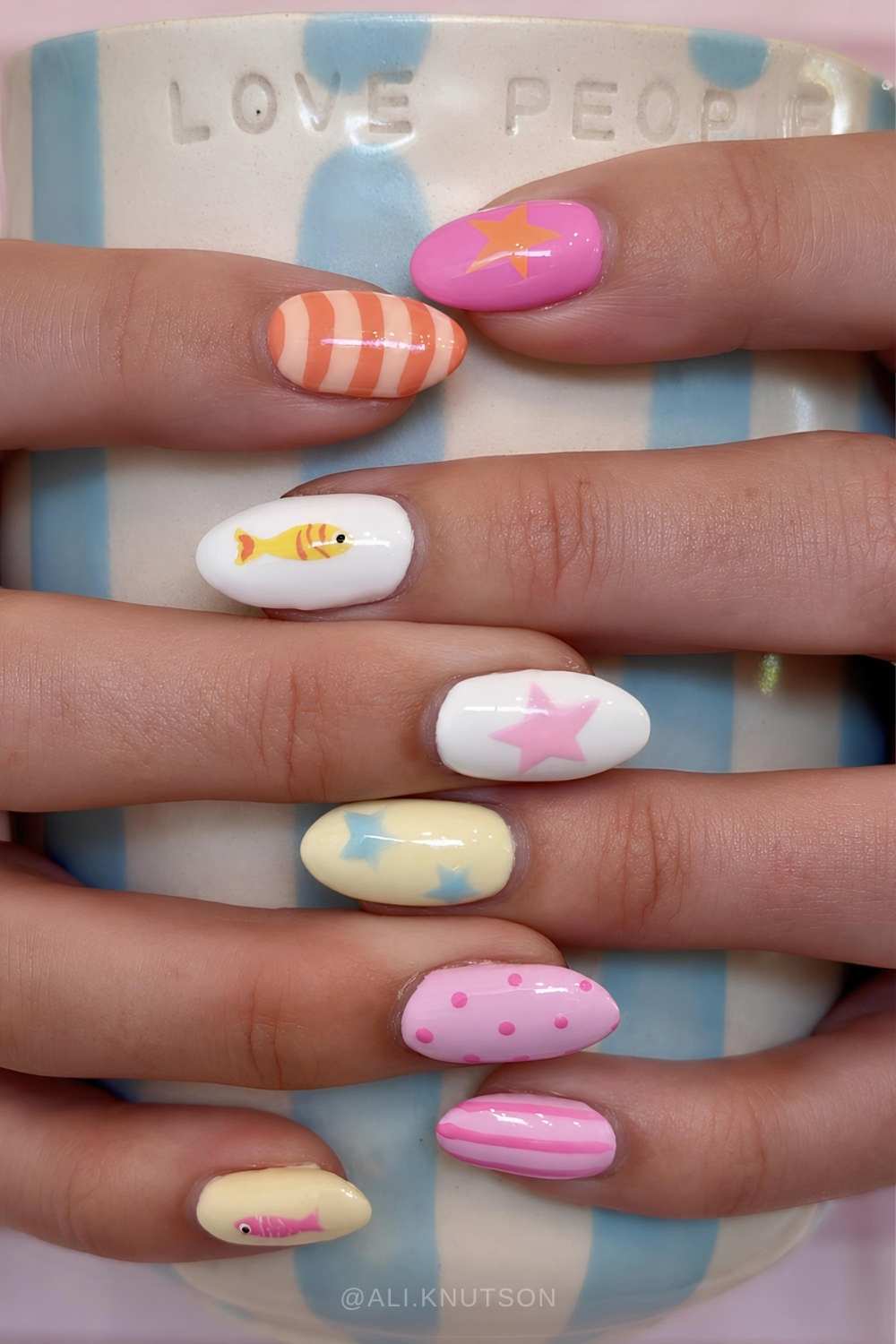 Colorful European summer nails