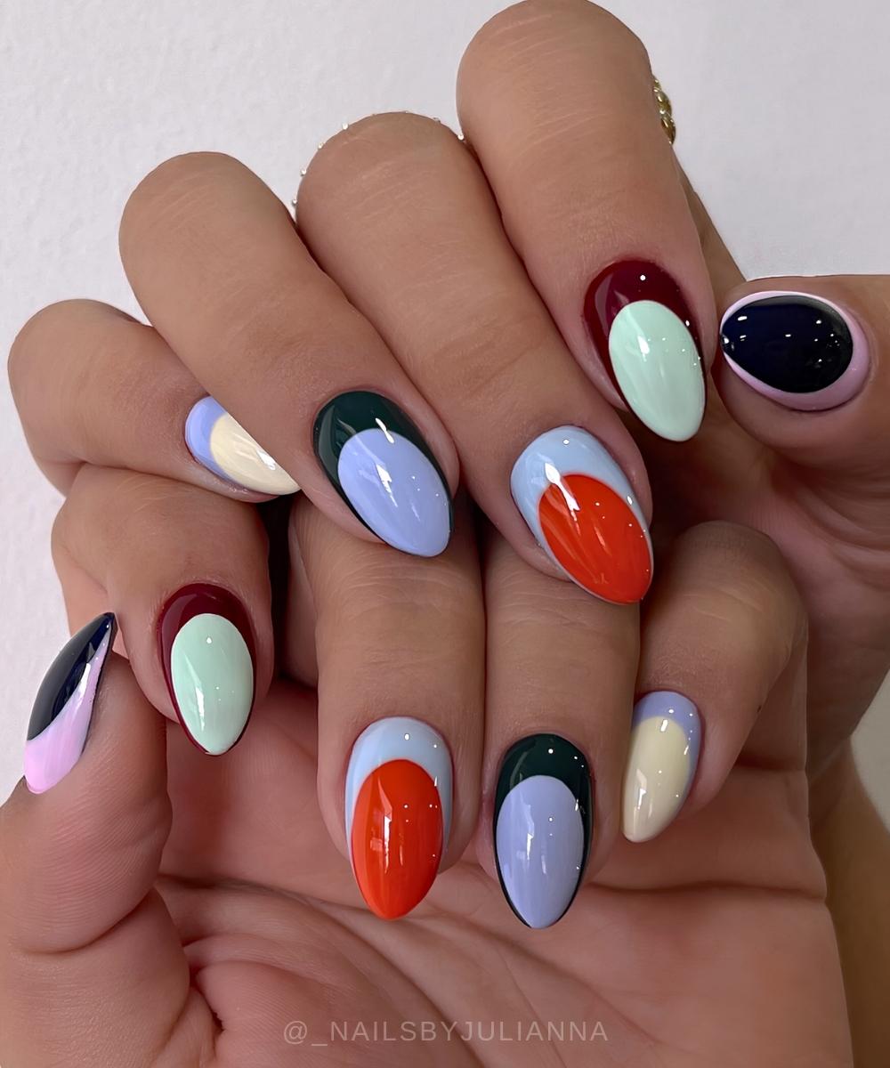 Double layer color block mani