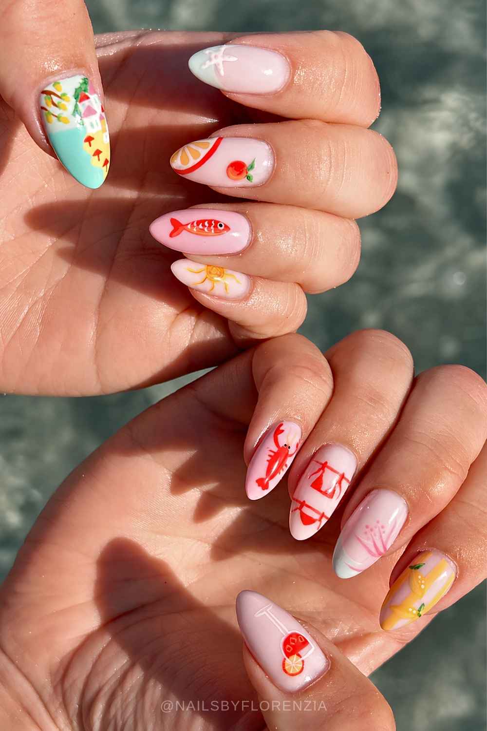 Italian summer inspired nails