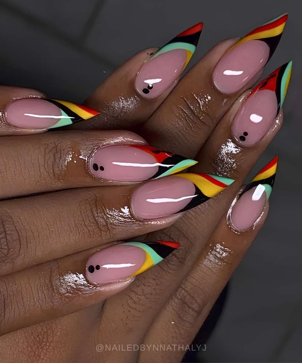Pucci French mani with accent dots