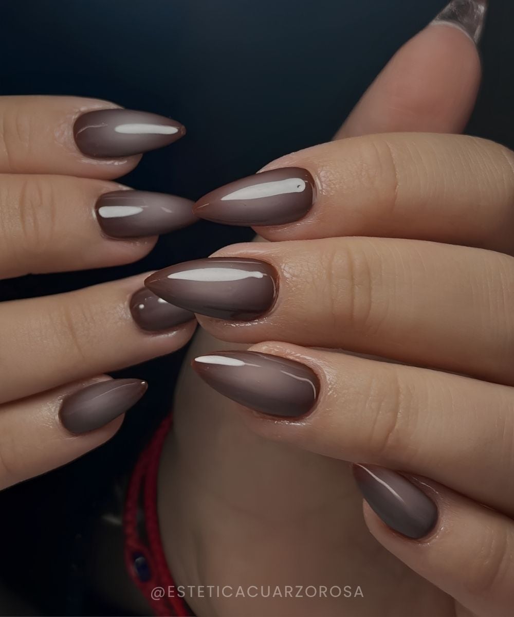 Brown and taupe aura mani