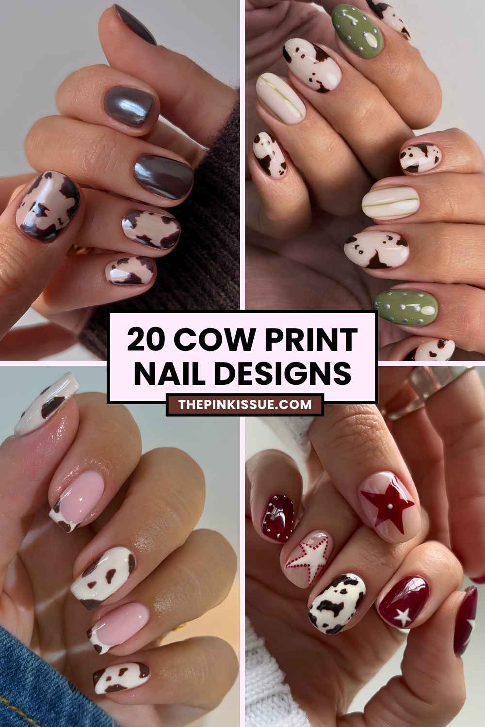 Cow print nails Pinterest