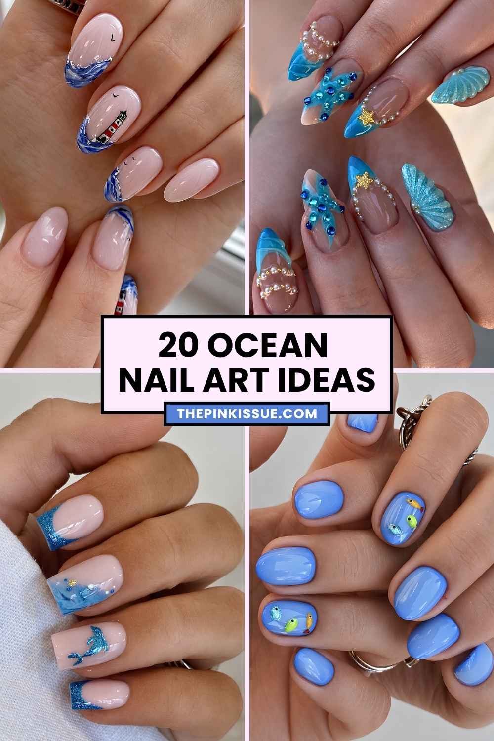 Ocean inspired nails Pinterest