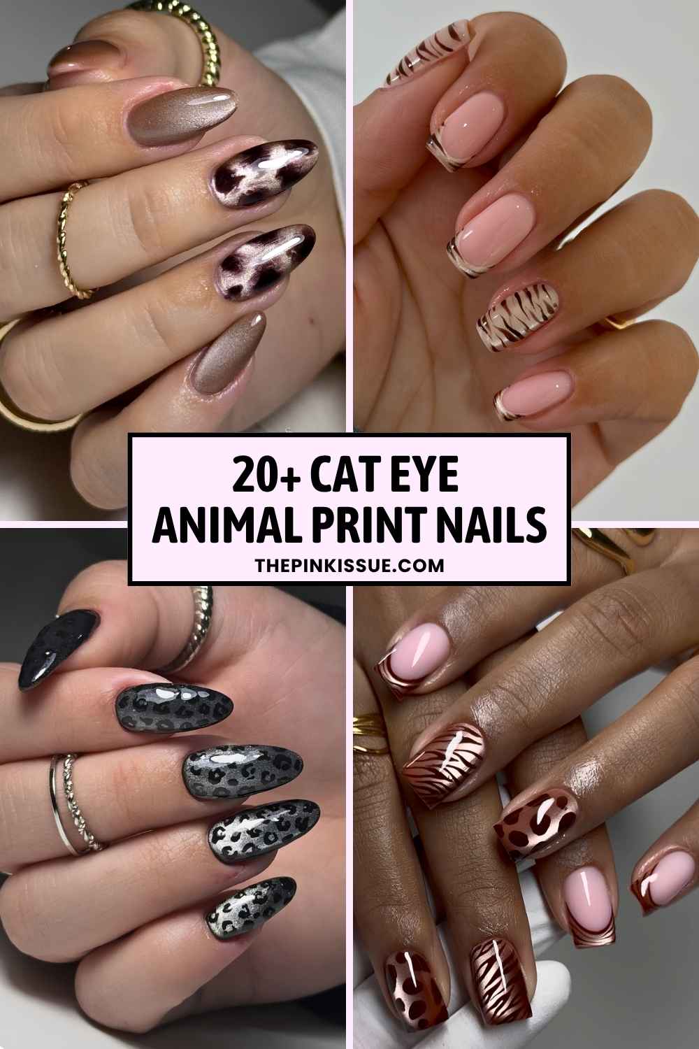 Animal print cat eye nail trend Pinterest