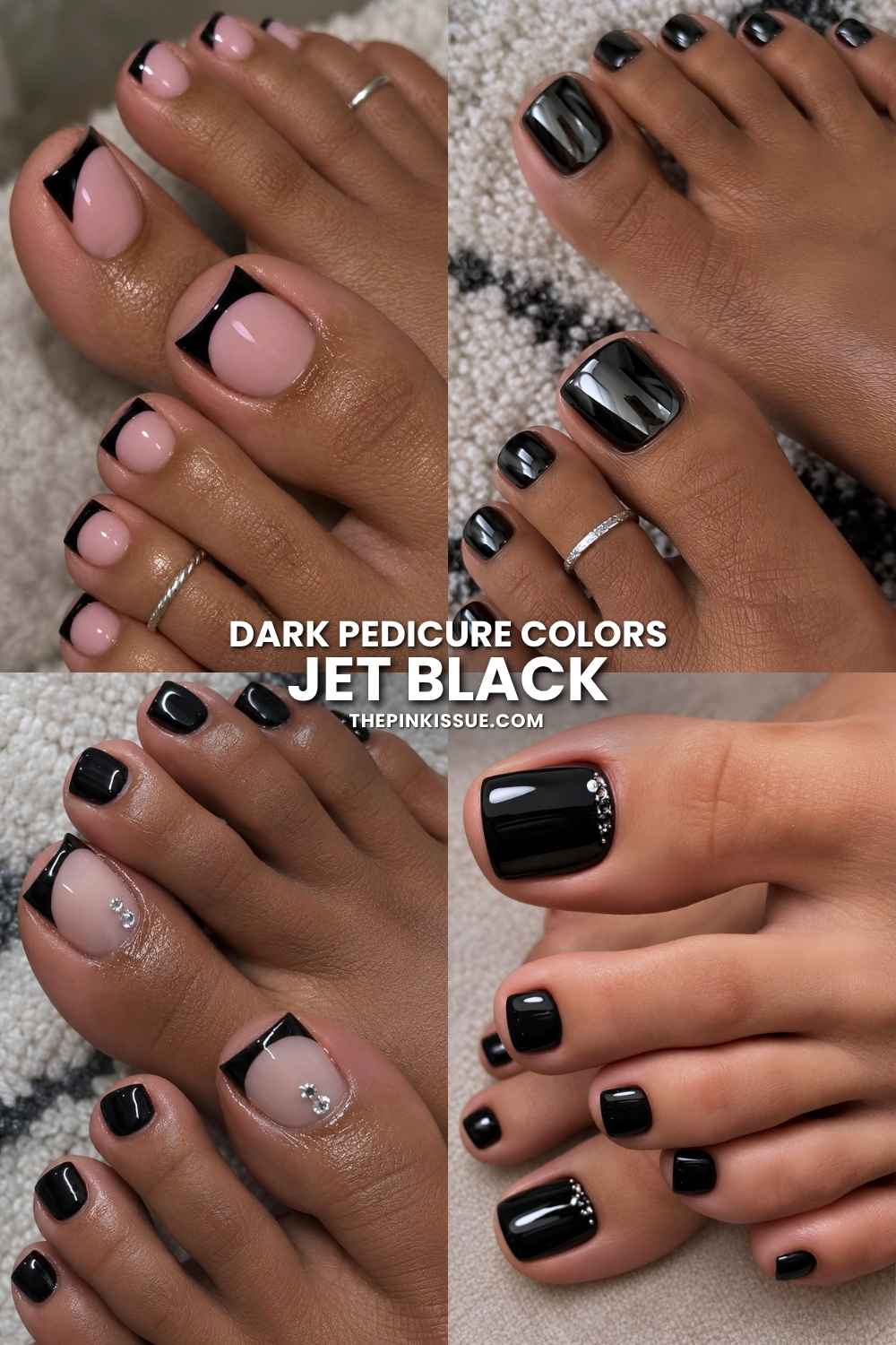 Black pedicure designs