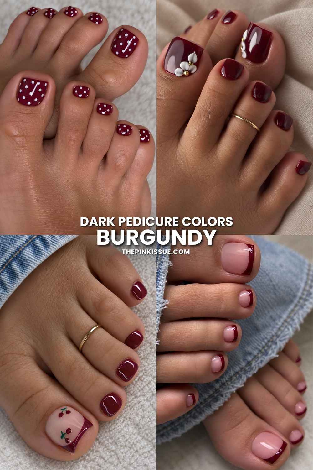 Burgundy pedicures
